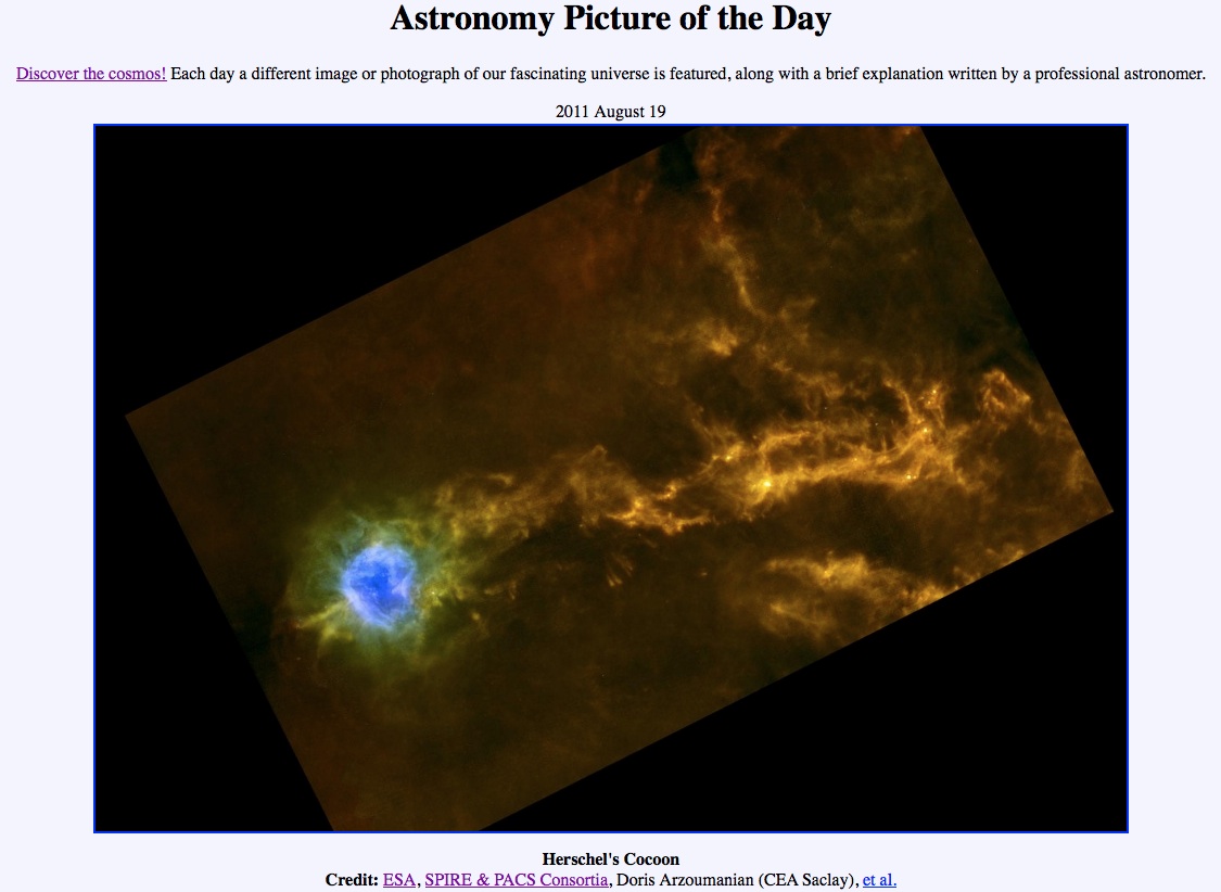 IC5146 par Herschel, image astrophysique du jour pour la NASA