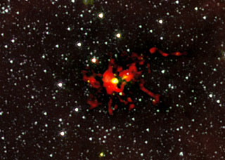 La naissance d'une étoile géante: ALMA détaille une image Herschel