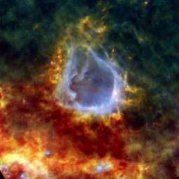 Le satellite Herschel dévoile la naissance d'une étoile massive