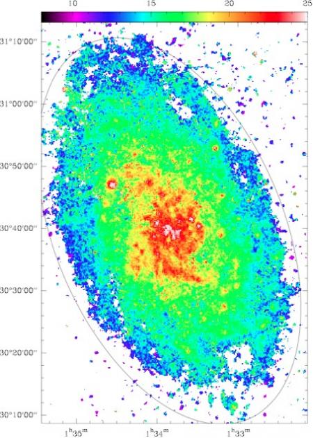 M33: une galaxie voisine encore jeune