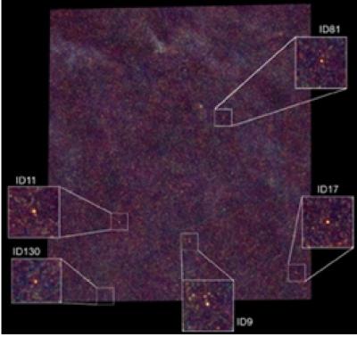 Cinq galaxies lointaines détectées grâce à Herschel