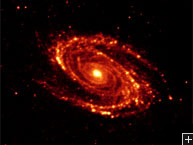 La même galaxie vue dans l’infrarouge. Crédit : Hubble & Spitzer space telescopes – NASA