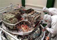 Les 3 instruments, HIFI, SPIRE et PACS installés sur le plan focal du télescope.
