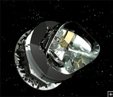 Le télescope spatial Planck qui étudiera le rayonnement fossile du big bang .